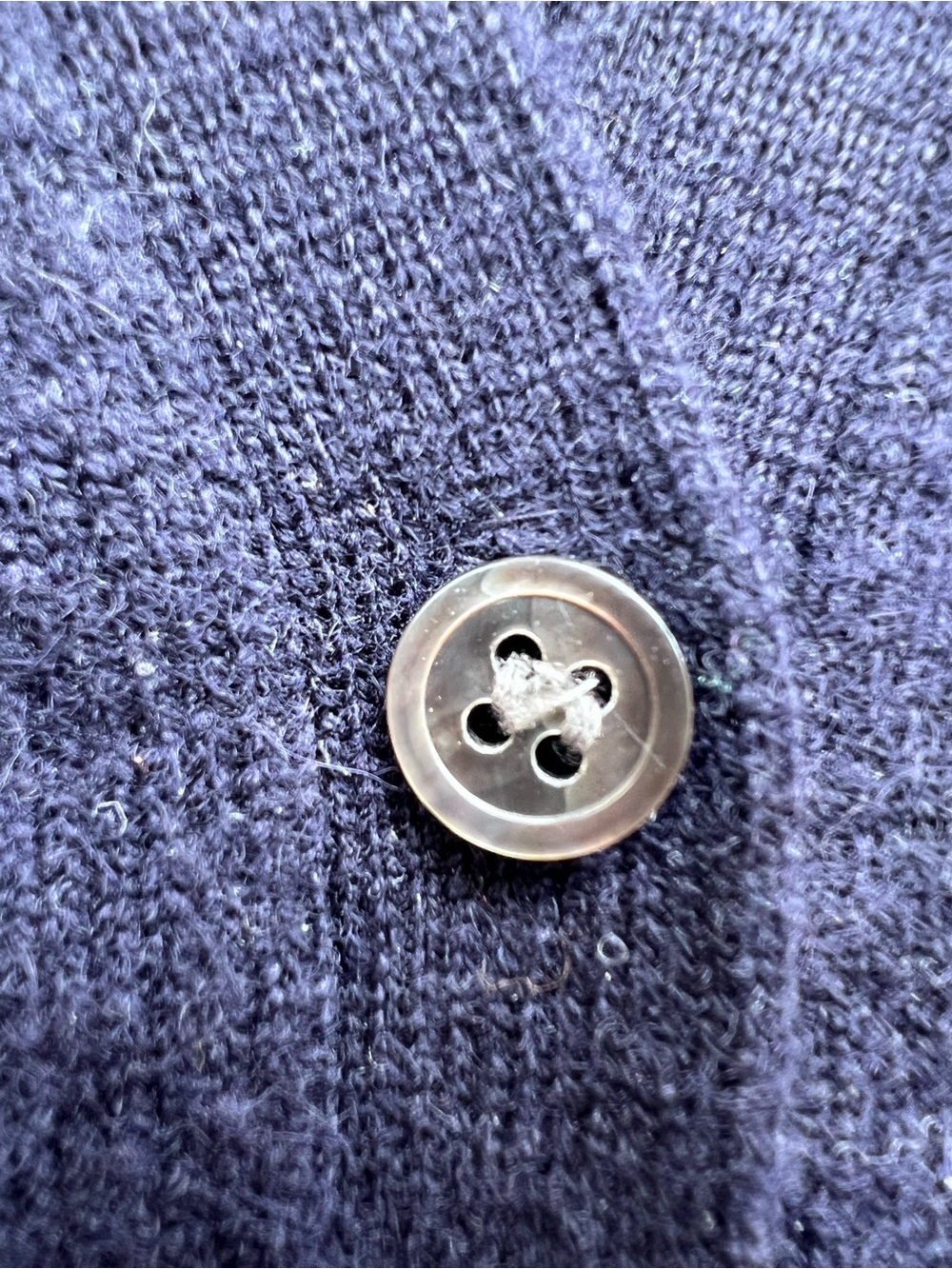 TSE Classic Cardigan S Navy Blue 100% Pure Cashmere V Neck Button Front Sweater - Picture 5 of 6